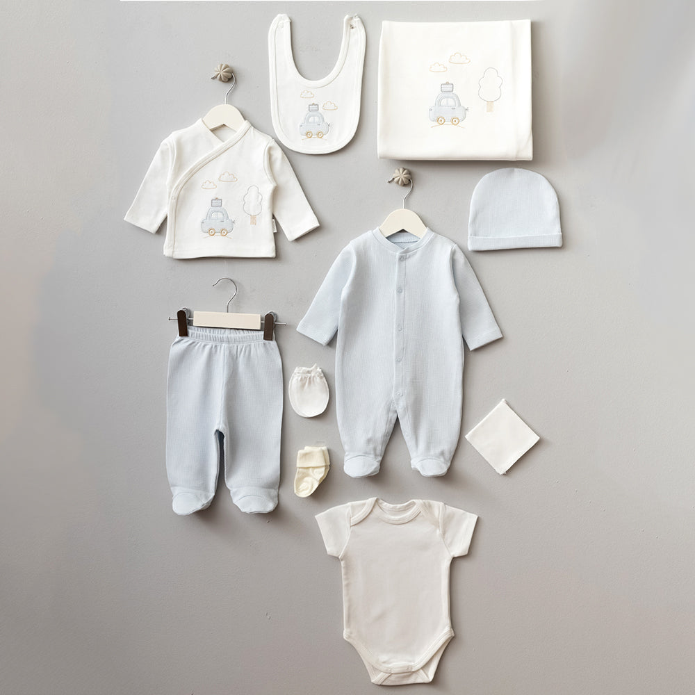 Boys Baby Set Outfit Car Themed Hospital Outfit 10-Piece Set