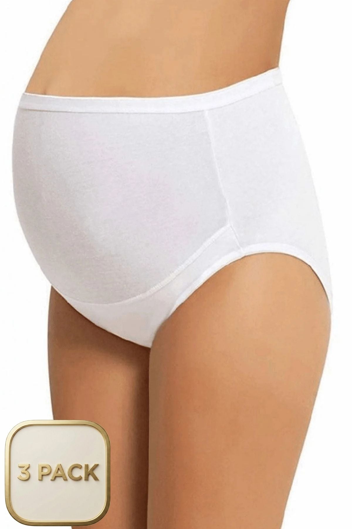 3-Pack Cotton Maternity Panties White - 1003