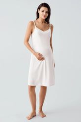 Strappy Maternity & Nursing Nightgown Ecru - 17101