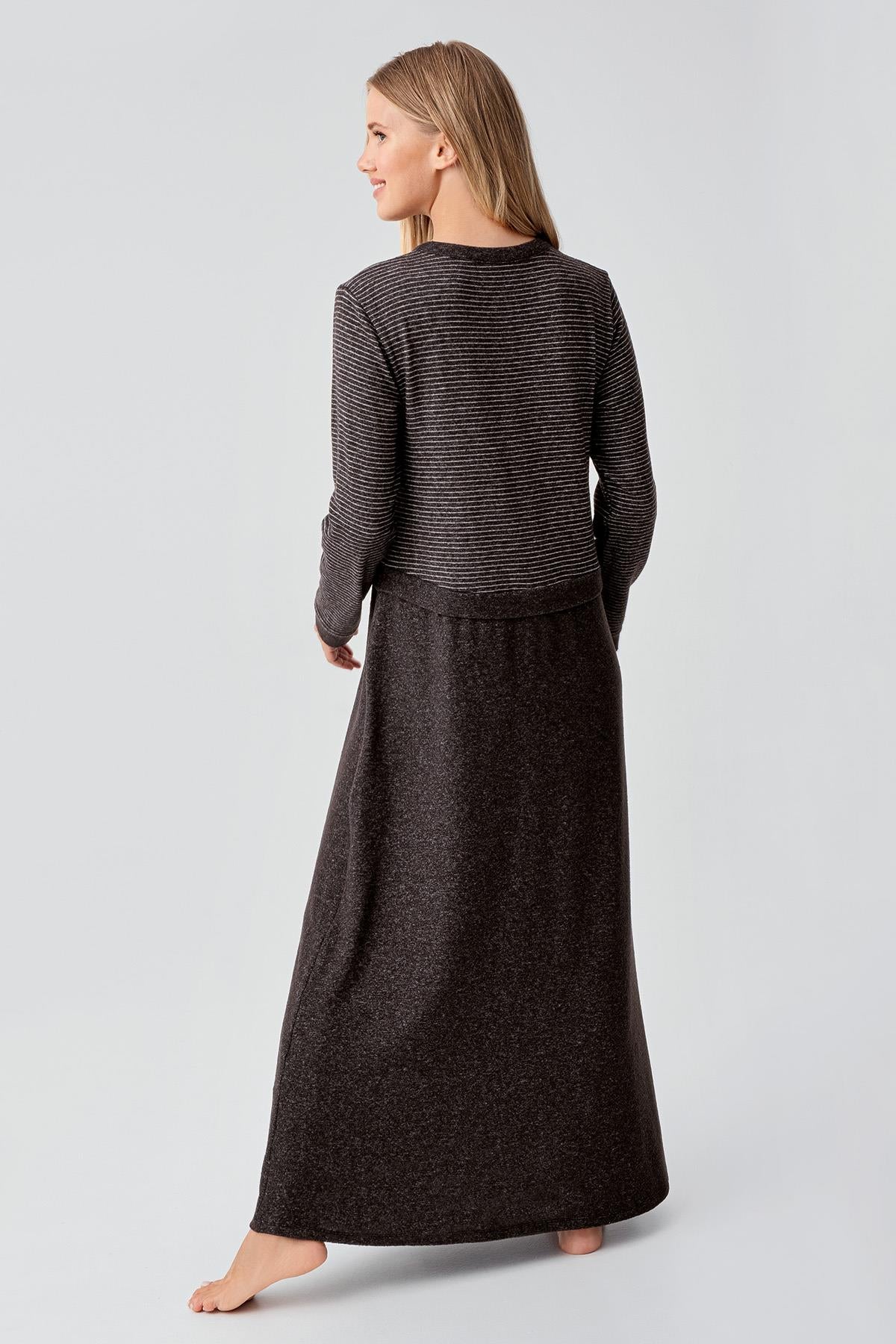 Soft Texture Maternity & Nursing Nightgown Coffee - 18102