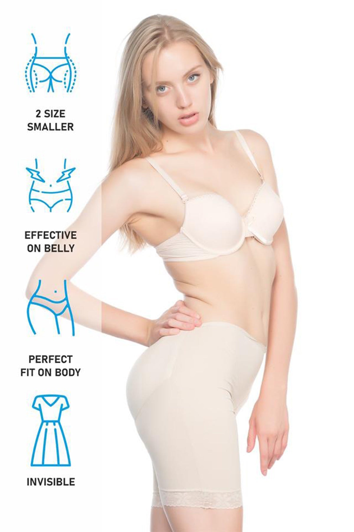 Lace Trim Pop-Up Boxer Postpartum Corset Skin - 2002