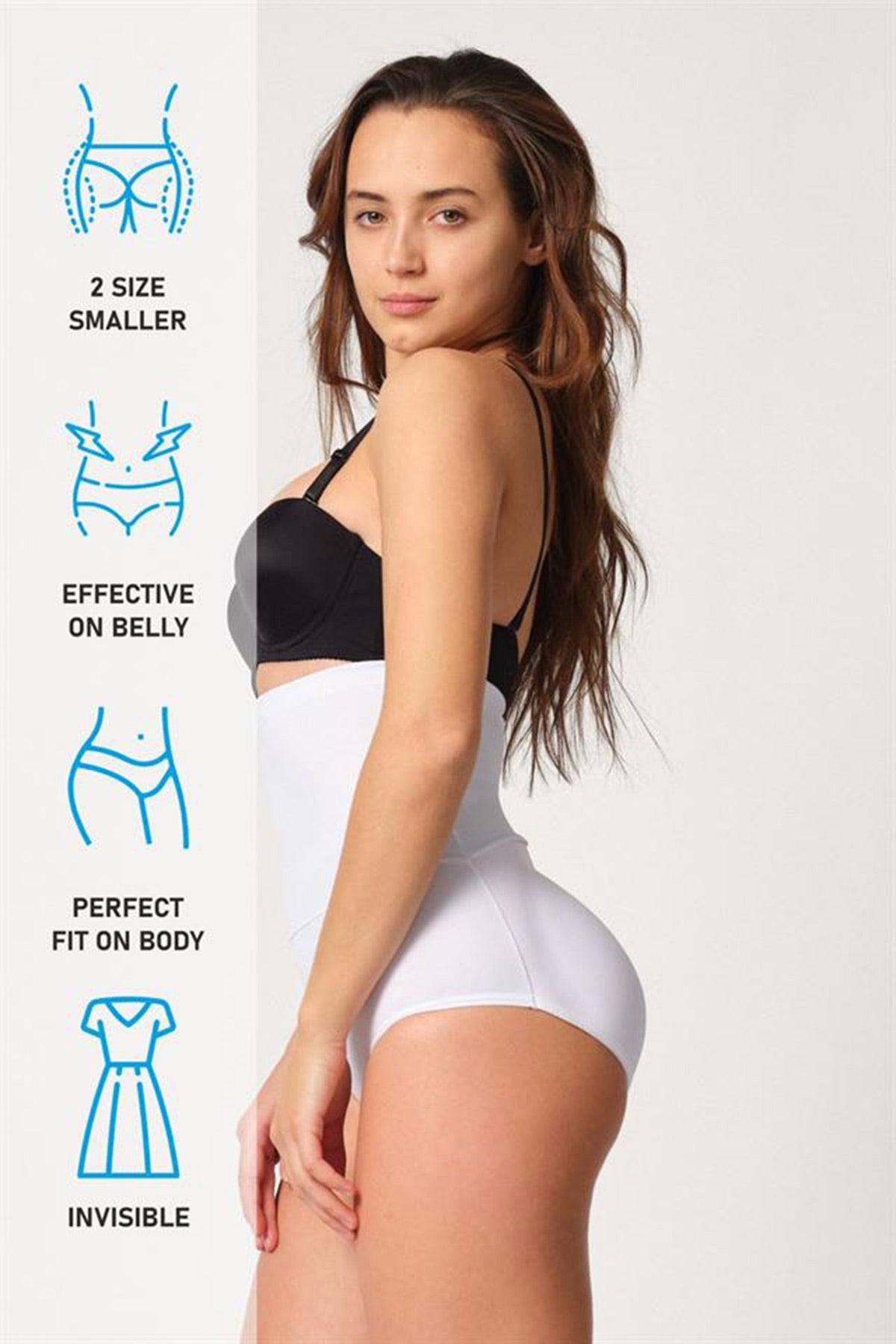 High-Waisted Pop-Up Brief Postpartum Corset White - 2005