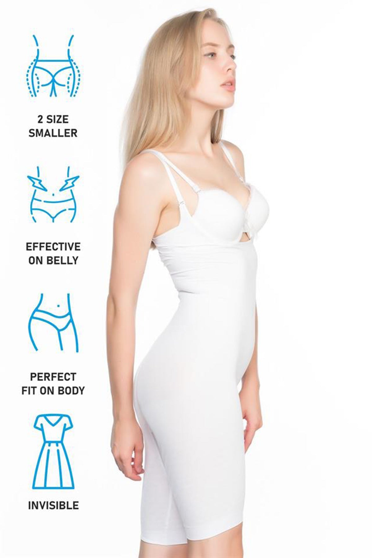Seamless Long Johns Boxer Postpartum Corset White - 2013
