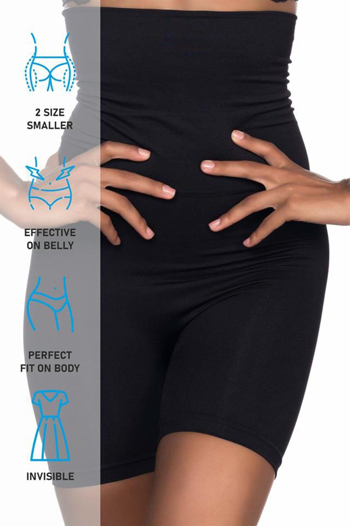 Seamless High Waist Double Boxer Postpartum Corset Black - 2014