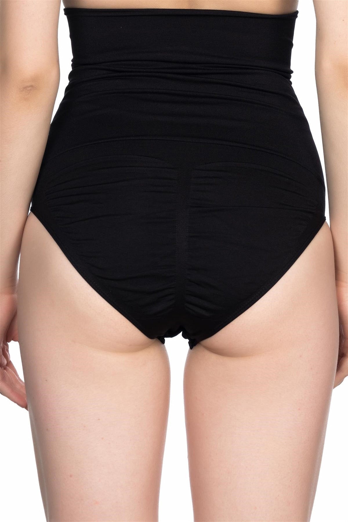 Seamless Double High-Waisted Snap-Crotch Postpartum Brief Corset Black - 2019
