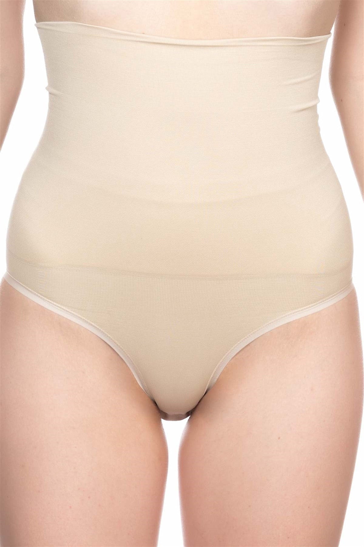 Seamless Double High-Waisted Snap-Crotch Postpartum Brief Corset Skin - 2019