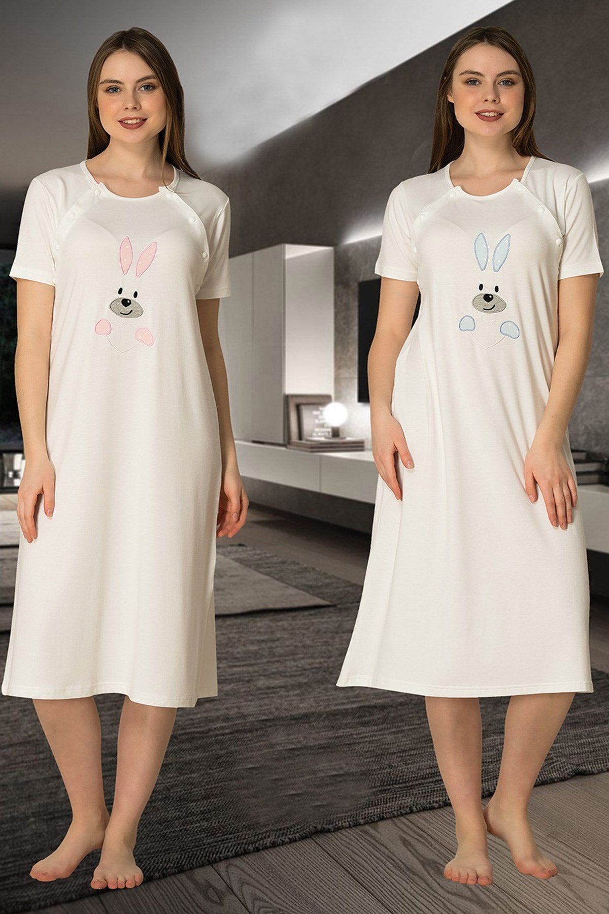 Basic 4 Piece Maternity-Nursing Set Blue - 2076