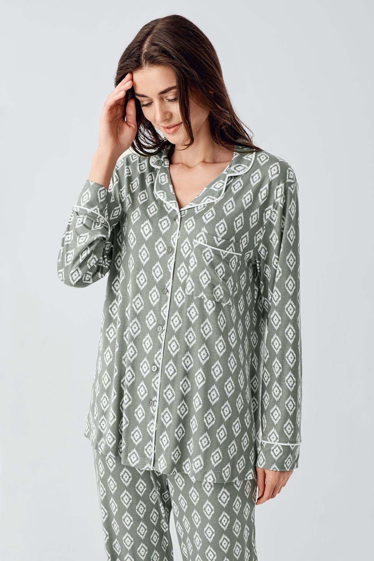 Lacy Patterned 4-Piece Maternity-Nursing Set Green - 101101