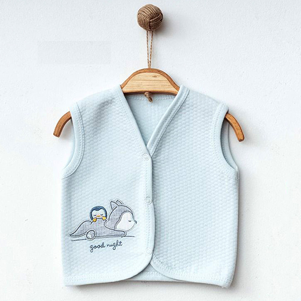 3-Pack Penguin Quilted Baby Boy Vests Blue (0-3)(3-6)(6-9) Months - 239.44113