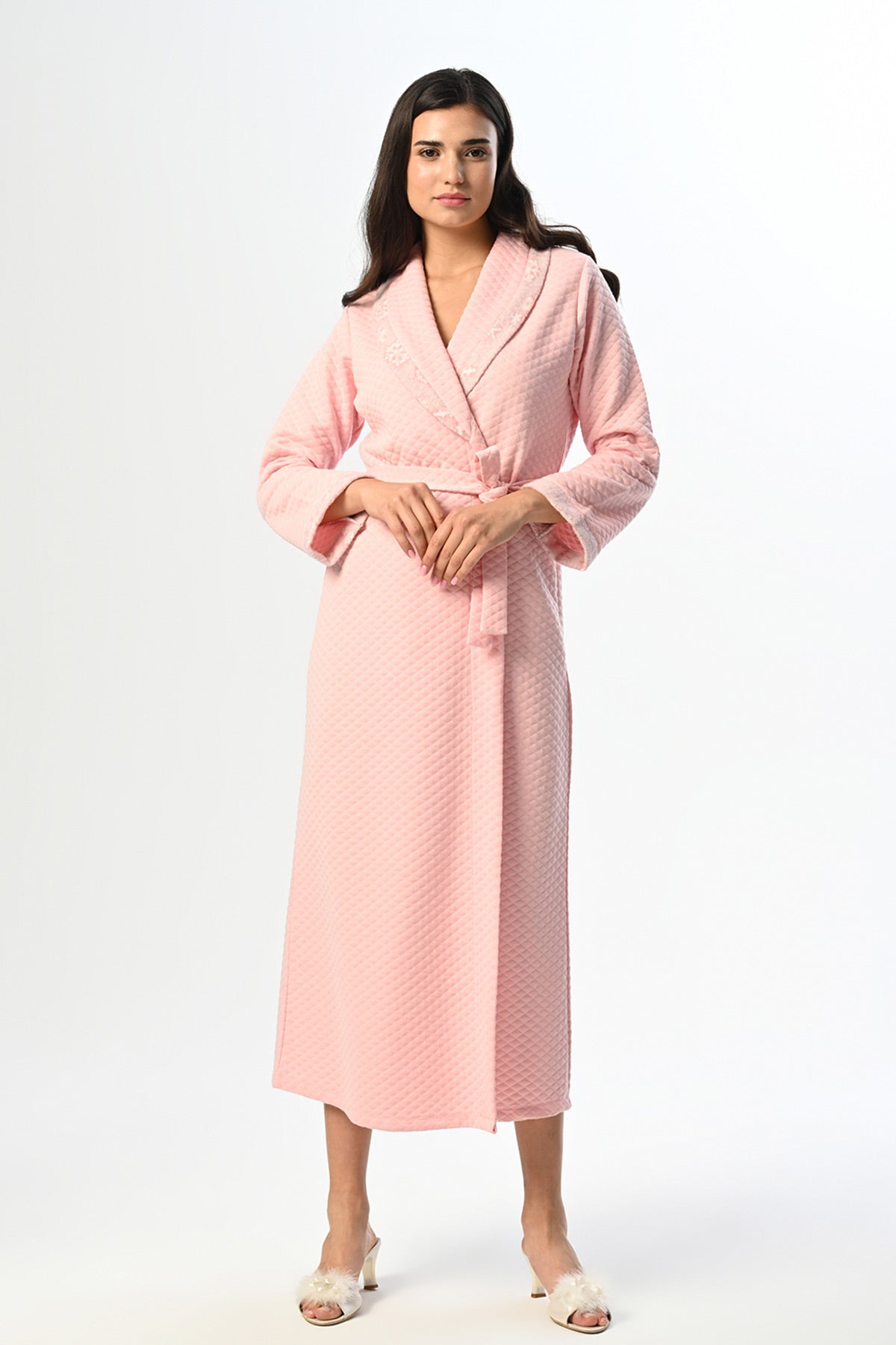 Quilted Maternity Robe Pink - 24607