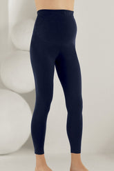Cotton Mel Bee Maternity Leggings Navy Blue - 3041