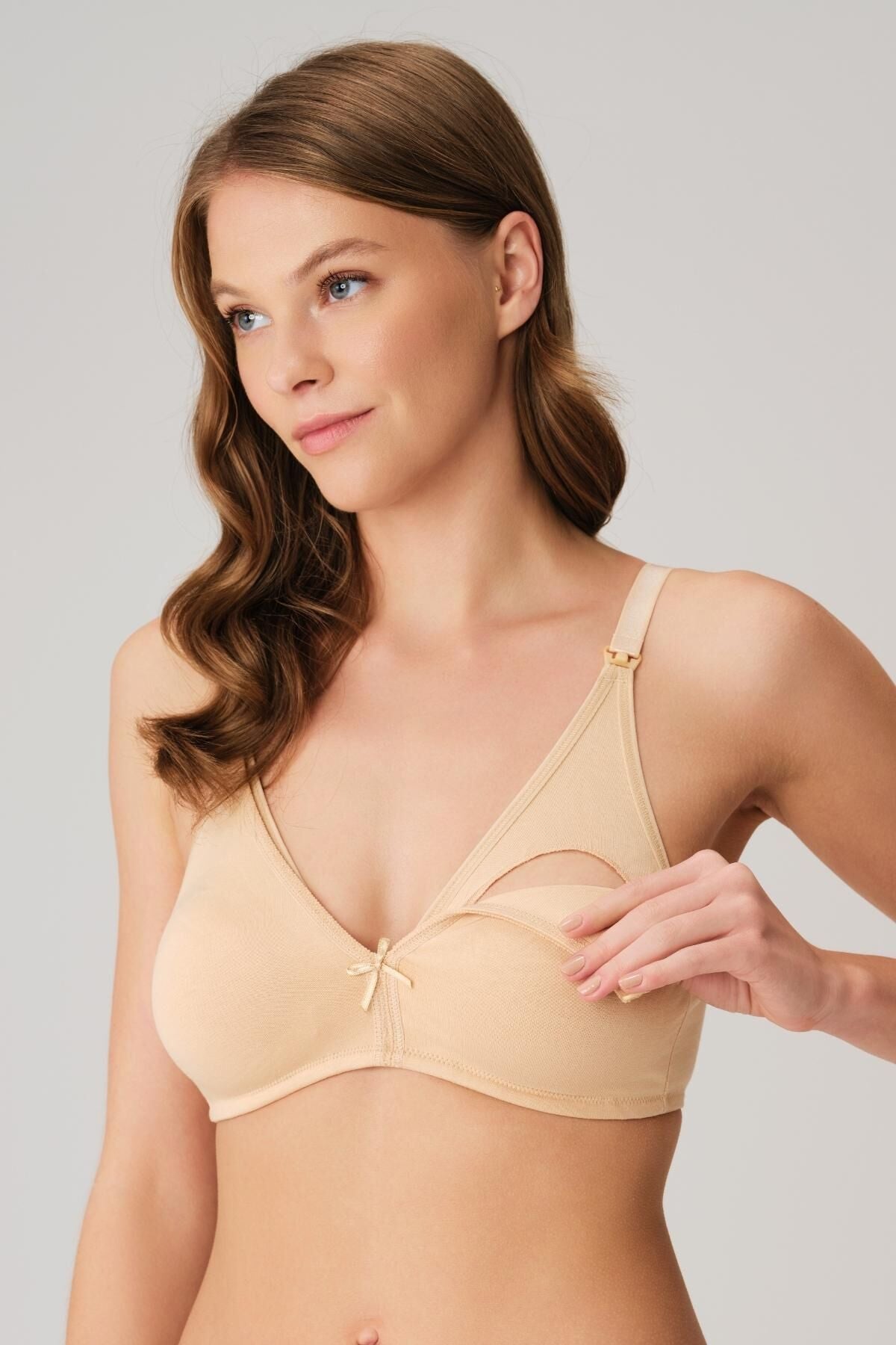Cotton Non-Underwired Nursing Bra Skin - 3424