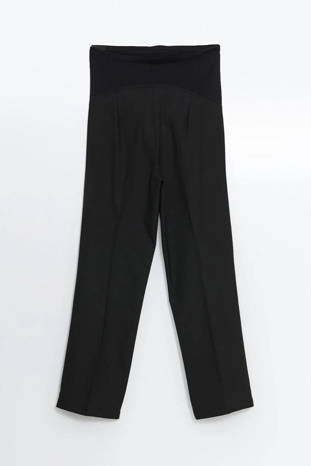 Wide Leg Belly Panel Maternity Trousers Black - 8343