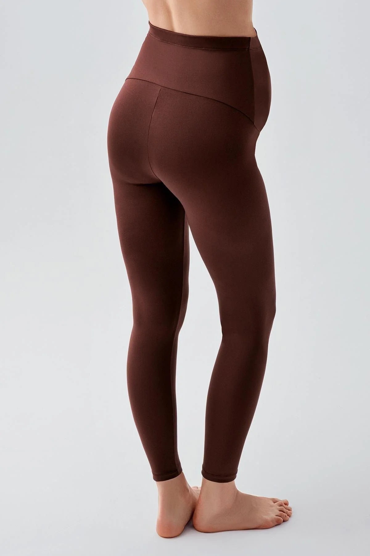Adjustable Waist Maternity Leggings Coffee - LT9002