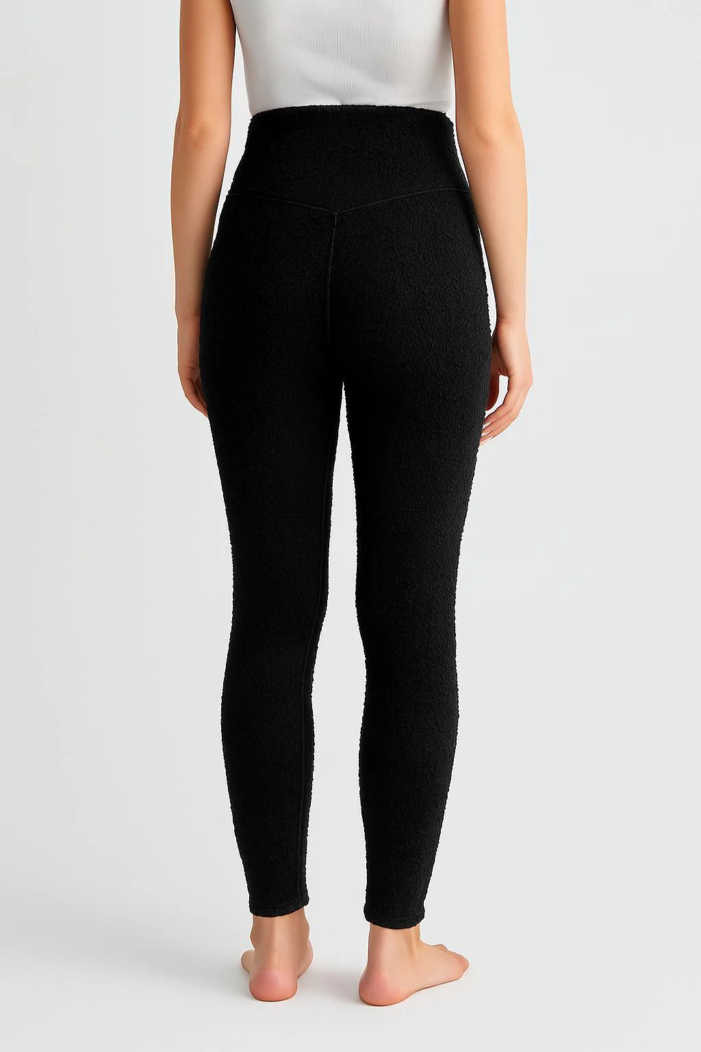 Extra Thick Plush Outer Adjustable Waist Winter Thermal Maternity Leggings Black - LT9026