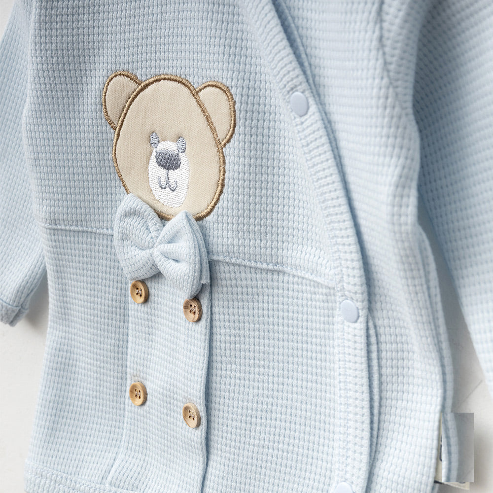 Bow Tie Teddy Bear Themed Hospital Outfit 10-Piece Set Newborn Baby Boy Blue (0-3 Months) - S001.2105
