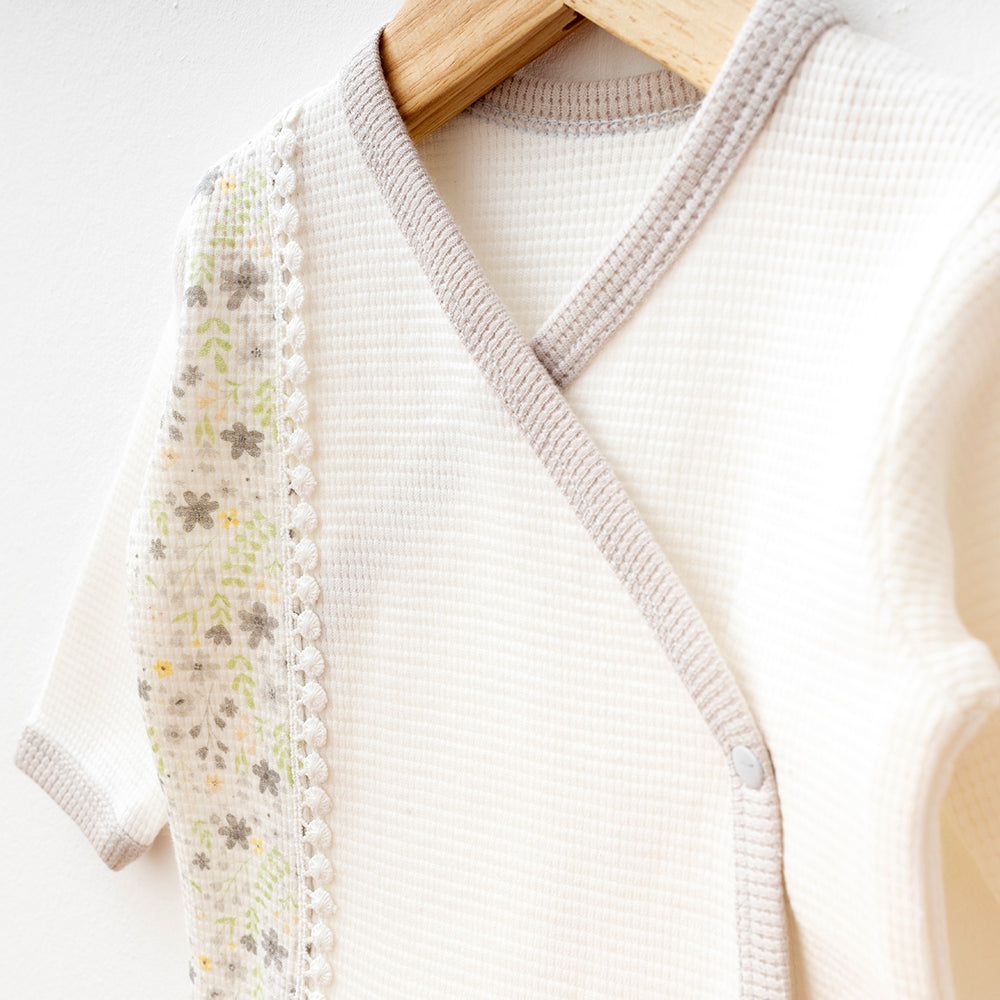 Flower Themed Waffle Hospital Outfit 10-Piece Set Newborn Baby Grey (0-3 Months) - S001.2106.5