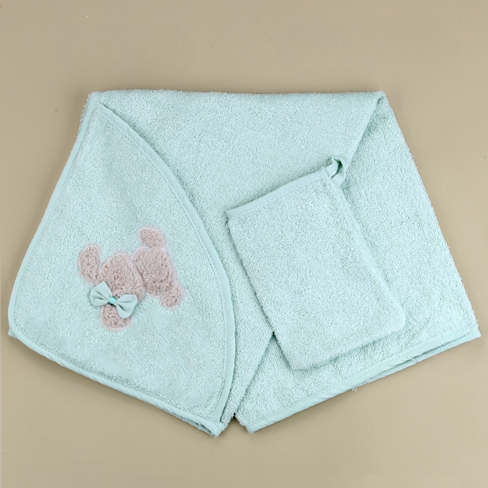 Ribbon Rabbit Themed Baby Towel Mint - SP001.158.11