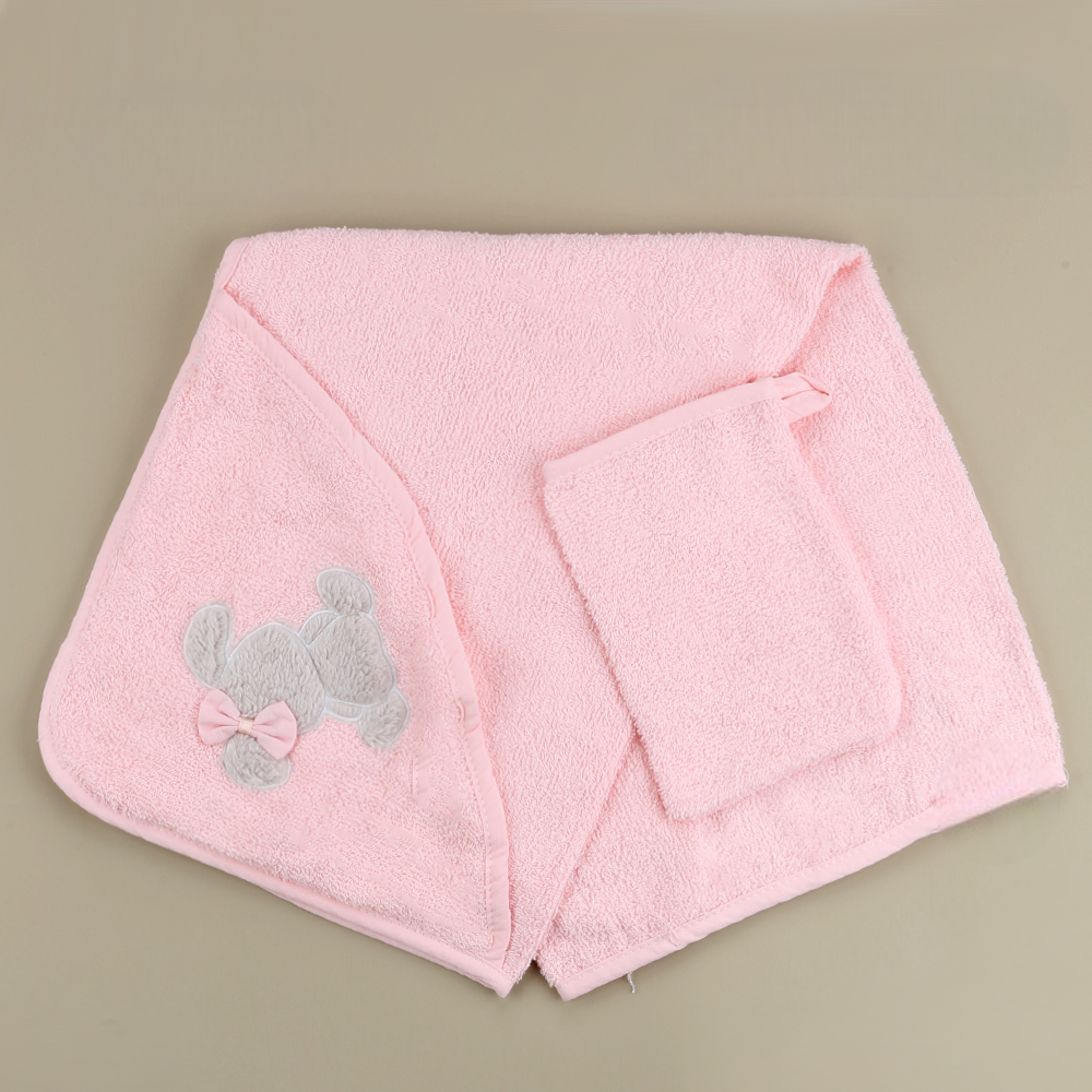 Ribbon Rabbit Themed Baby Towel Salmon - SP001.158.8
