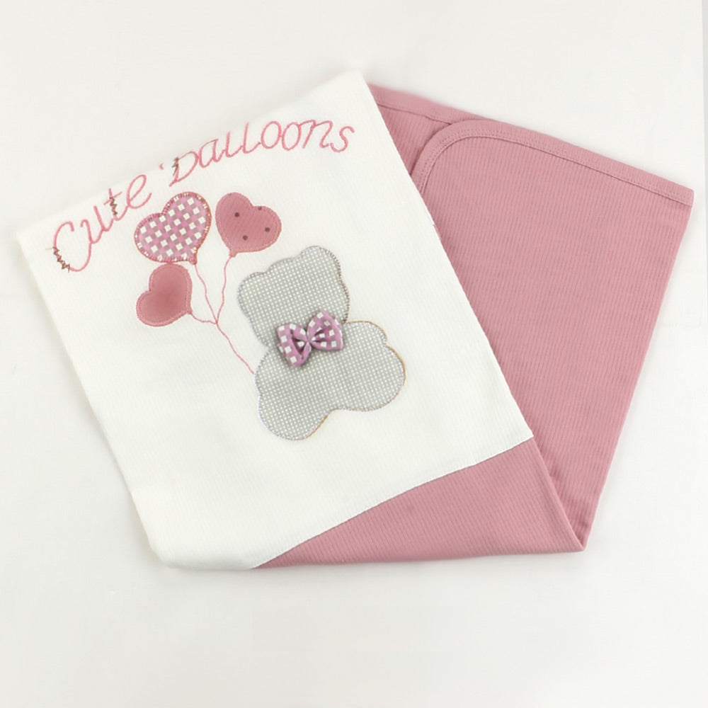 Cute Balloons Themed Baby Blanket Dried Rose - 001.1120