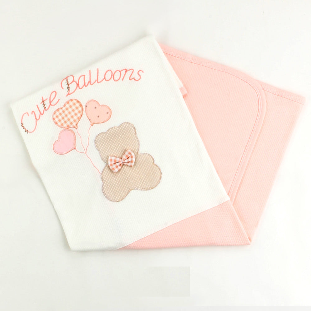 Cute Balloons Themed Baby Blanket Salmon - 001.1120