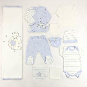 Elephant Themed Hospital Outfit 10-Piece Set Newborn Baby Grey (0-6 Months) - S001.2017