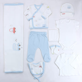 Cars Themed Hospital Outfit 10-Piece Set Newborn Baby Boy Blue (0-6 Months) - S001.2025