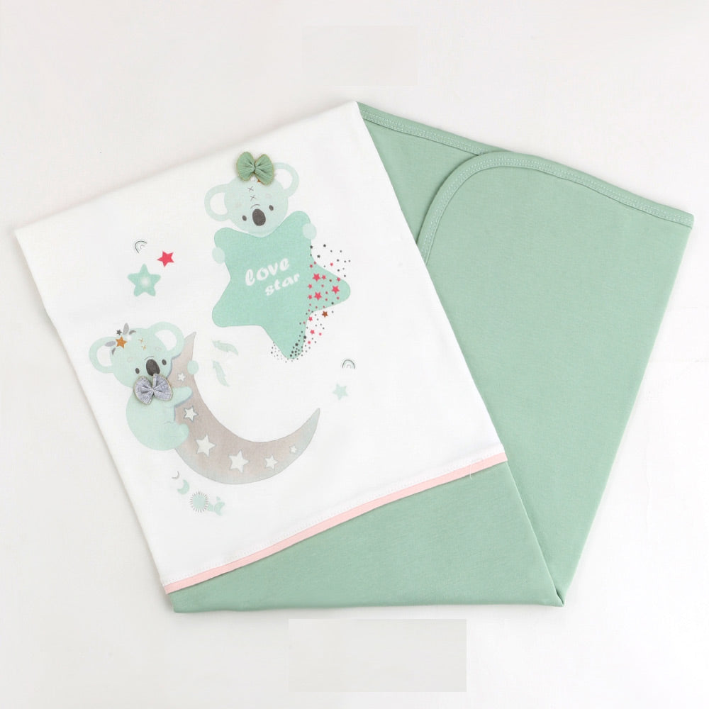 Moon Star Themed Baby Blanket Green - 001.9186