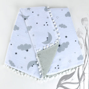 Pom-pom Themed Muslin Baby Blanket Grey - 001.9212