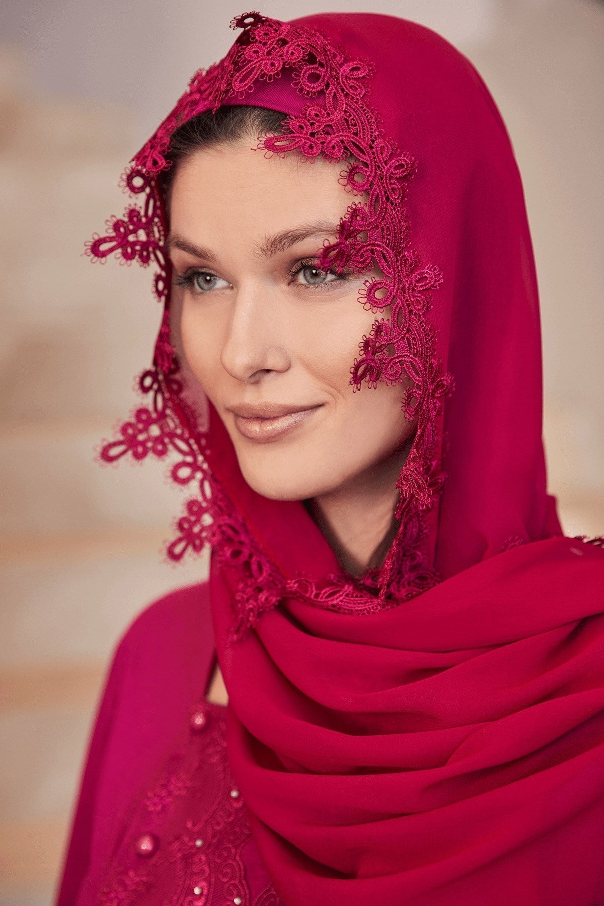وشاح شيفون فوشيا - 0026
