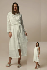 Motif Maternity-Nursing Nightgown & Robe Set - 24505