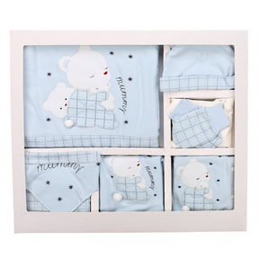 Sleep Bear Themed Hospital Outfit 10-Piece Set Newborn Baby Blue (0-6 Months) -  T023.137