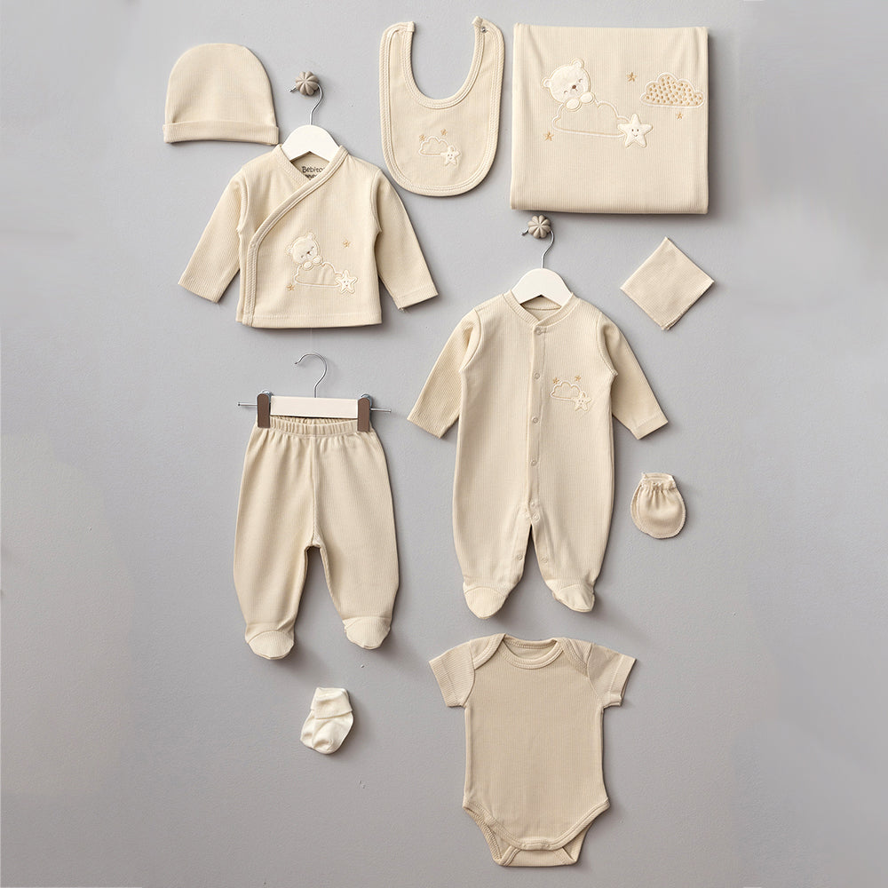Star Bear Themed Hospital Outfit 10-Piece Set Newborn Baby Boys (0-6 Months) - B047.10092.03