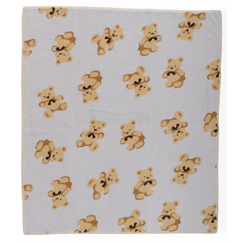 Bear Themed Welsoft Baby Blanket Blue - 047.95076.01