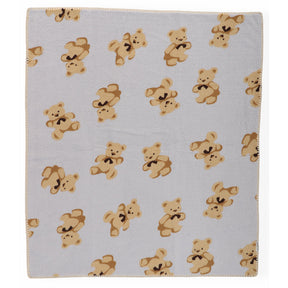 Bear Themed Welsoft Baby Blanket Blue - 047.95076.01