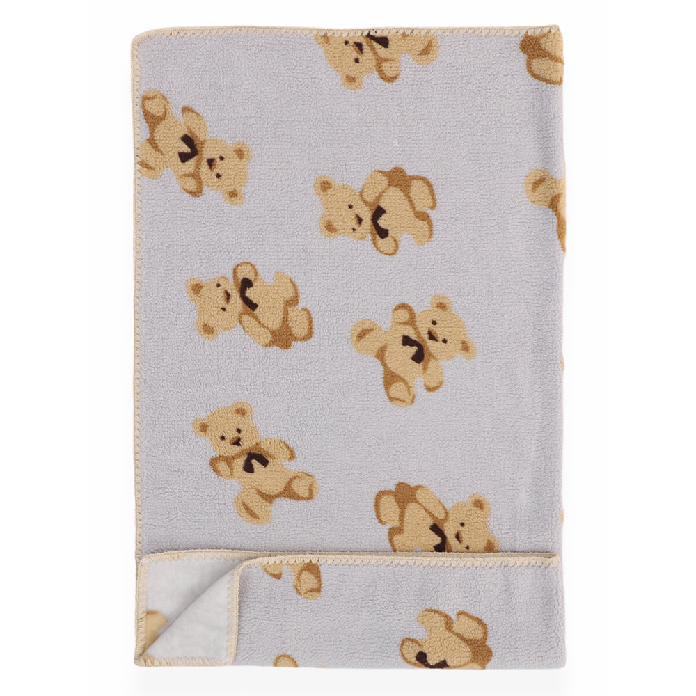 Bear Themed Welsoft Baby Blanket Blue - 047.95076.01