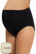 3-Pack Cotton Maternity Panties Black - 1003