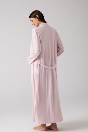 Lacy Panel Maternity-Nursing Nightgown & Robe Set Powder - 1011