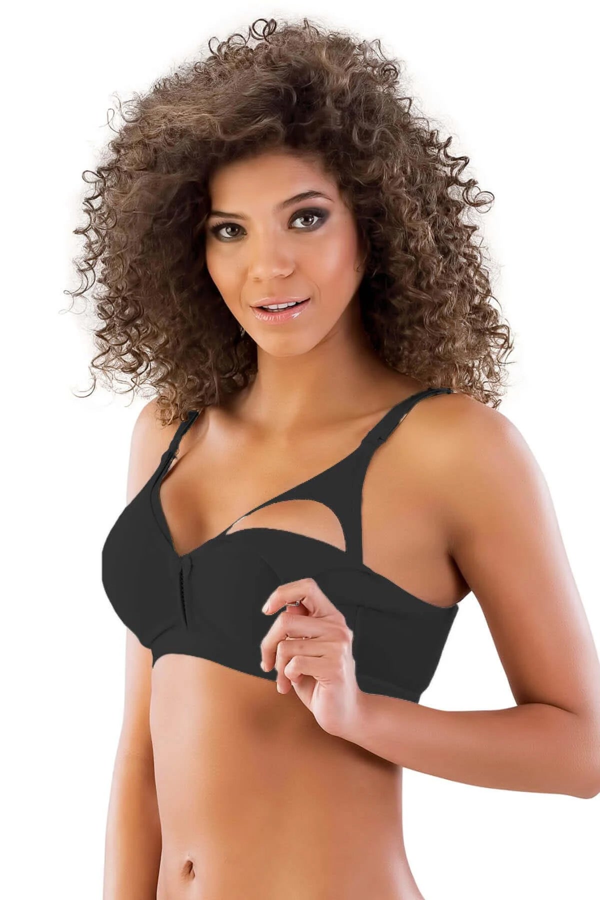Fold-Down Cup Nursing Bra Black - 116