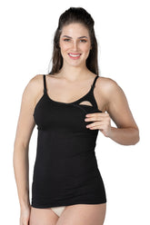 Modal Cotton Nursing Tank Top Black - 1414