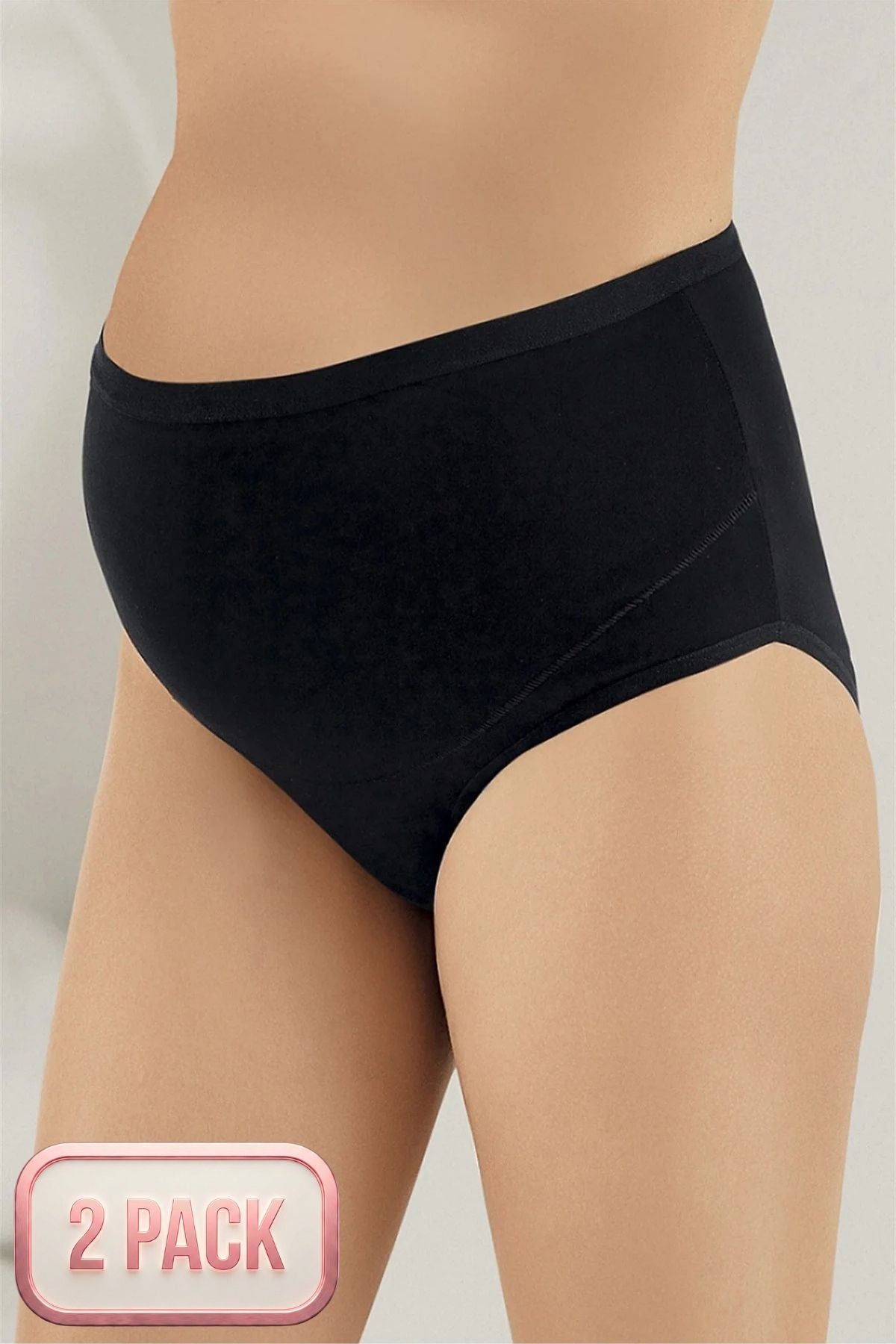 2-Pack Lycra Single Jersey Bato Maternity Panties Black - 142