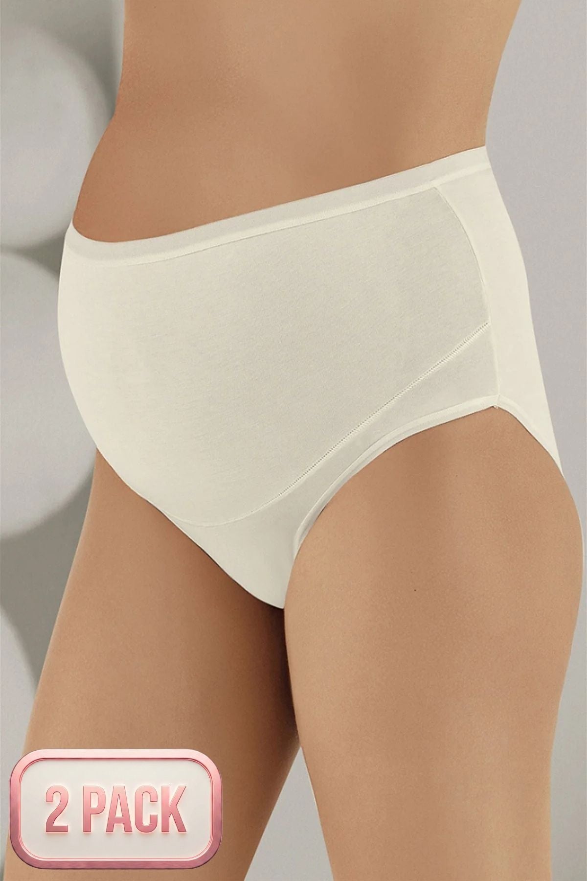 2-Pack Lycra Single Jersey Bato Maternity Panties Ecru - 142