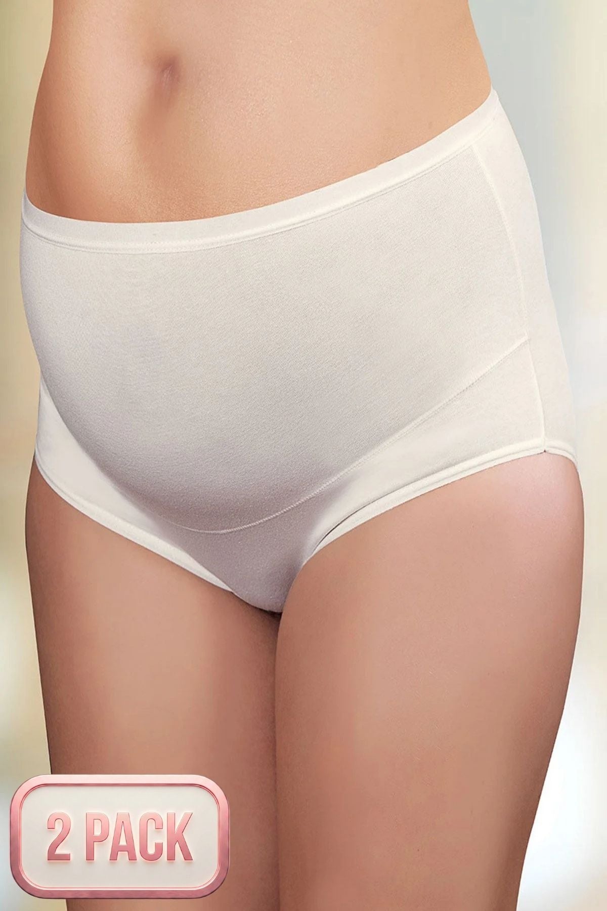 2-Pack Lycra Single Jersey Bato Maternity Panties White - 142