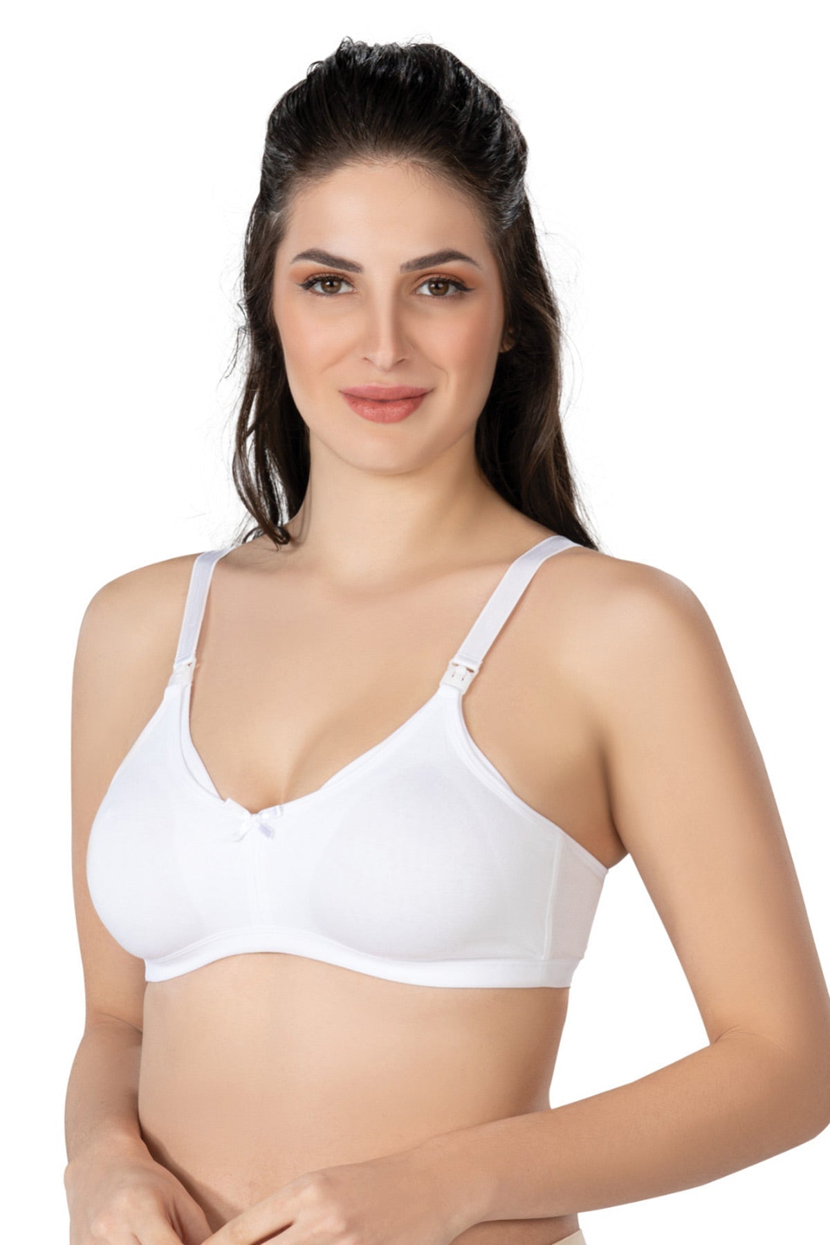 Soft Modal Cotton Nursing Bra Curvy-Friendly Everyday Comfort White - 1421