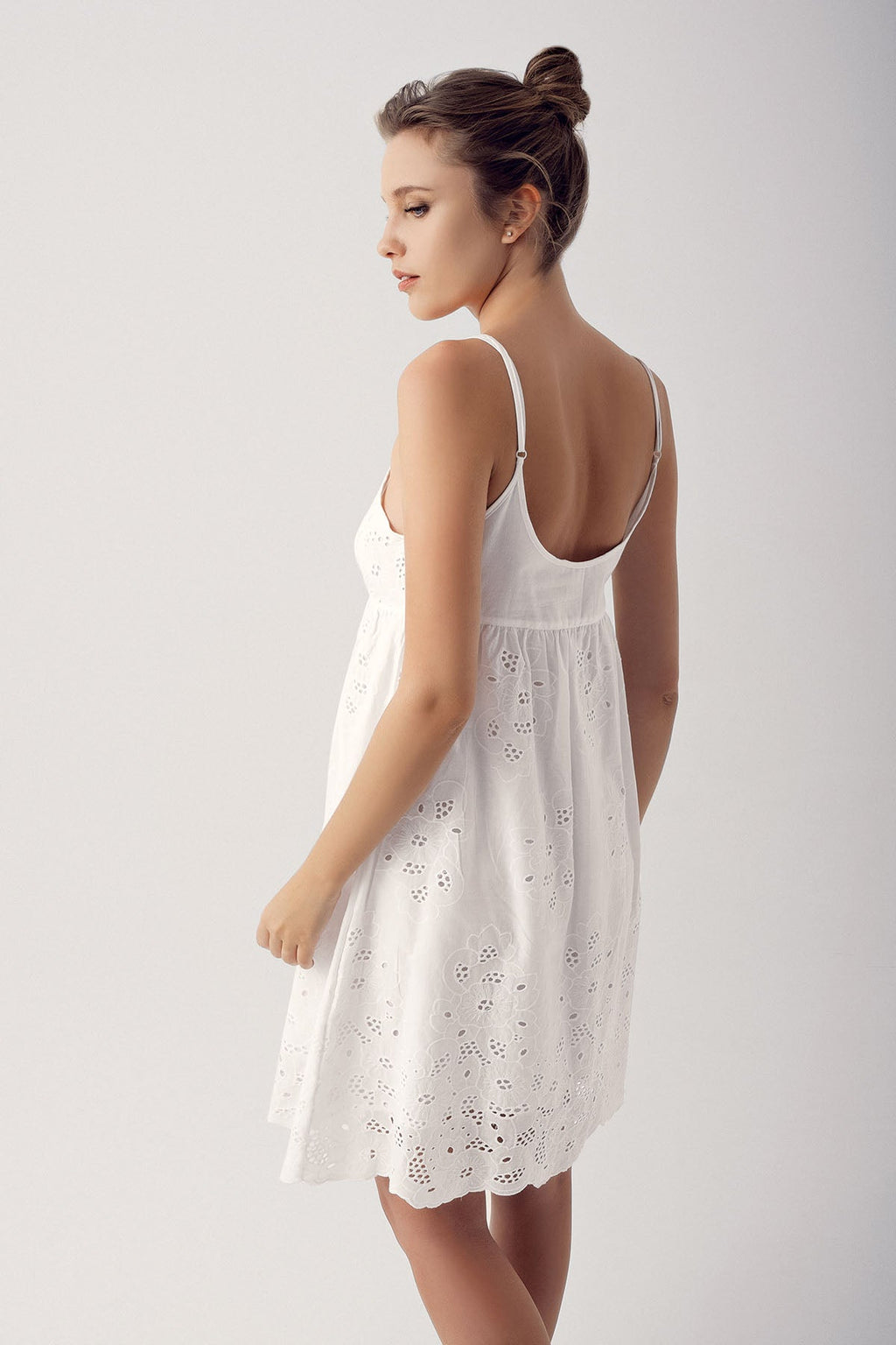 Woven Maternity Feeding-Friendly Nightgown & Robe Set Ecru - S14408