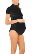 Soft Modal Over-Bump Full Coverage Maternity Panties & Briefs Gentle Bump Support Black - 1446