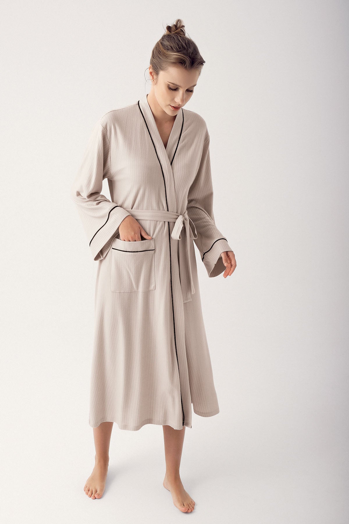 Double Breastfeeding 4-Piece Maternity-Nursing Set Beige - 406209