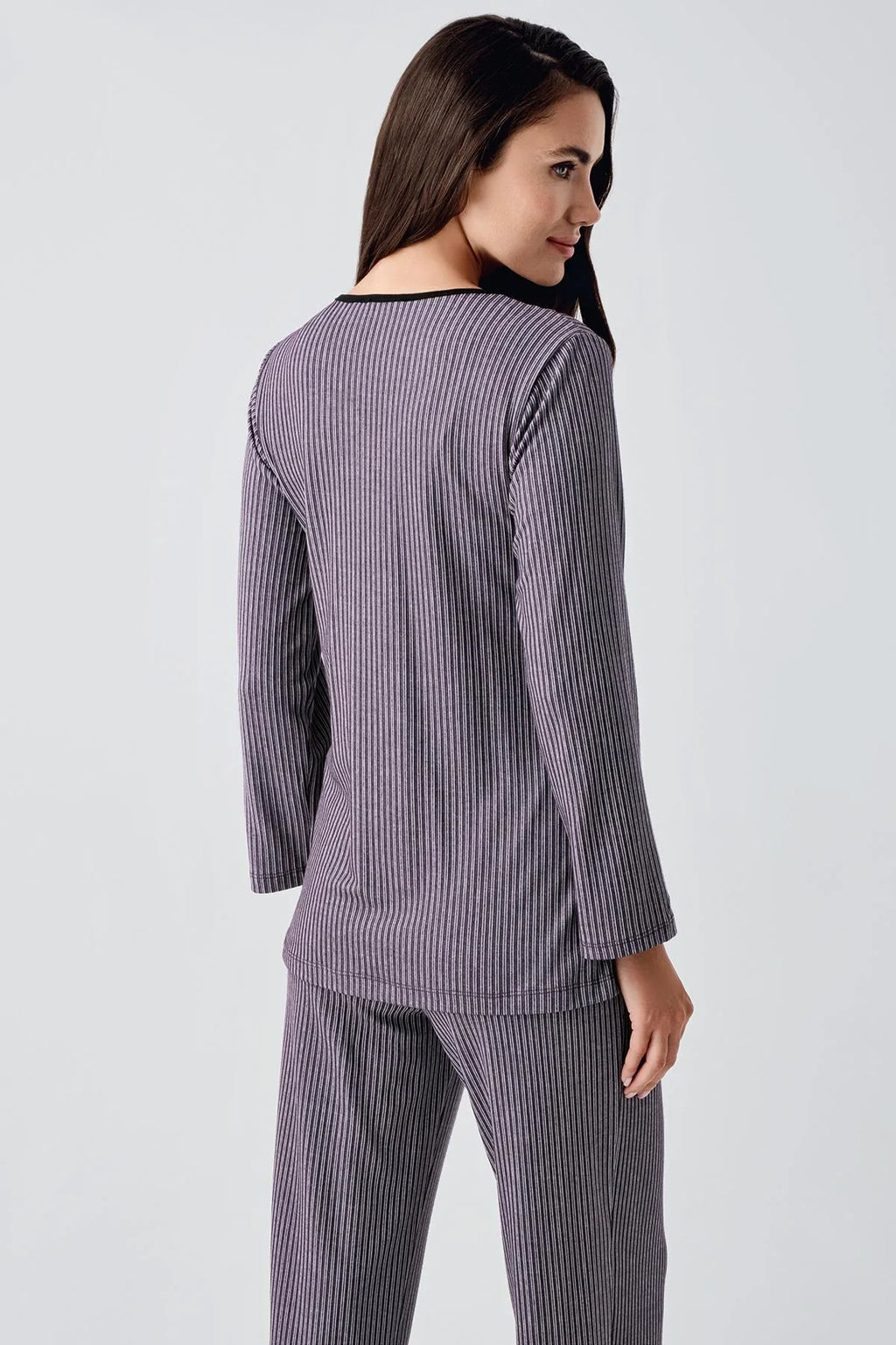 Double Breastfeeding Maternity Feeding-Friendly Pajama Set Purple - S15207