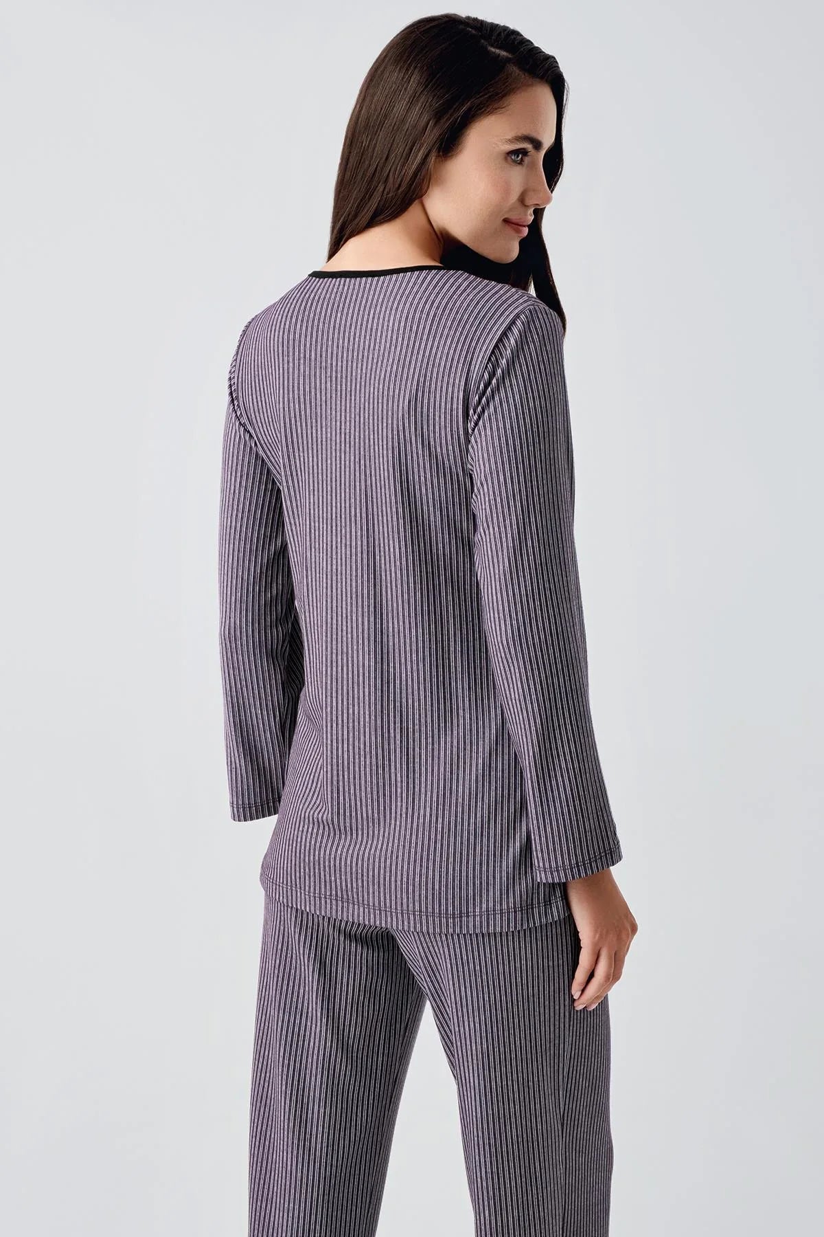 Double Breastfeeding Maternity Feeding-Friendly Pajama Set Purple - S15207