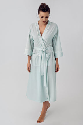 Striped Maternity Robe Green - 16501